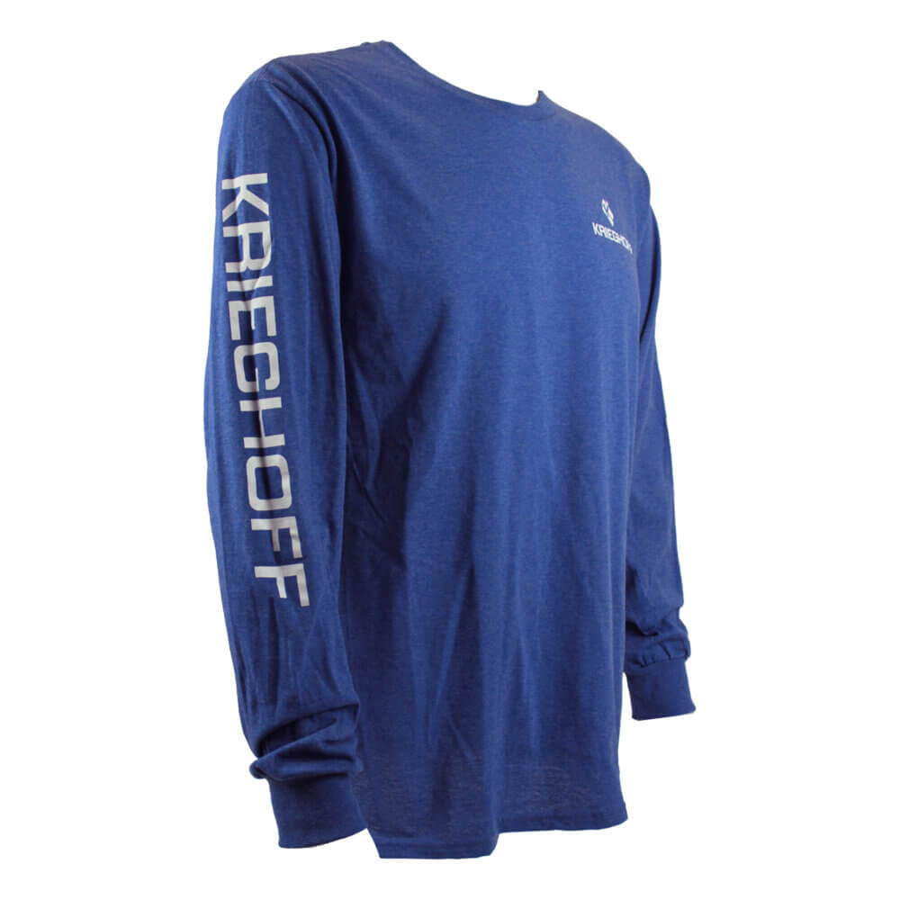 Krieghoff Long Sleeve T-Shirt, Heather Royal – 3XL Only